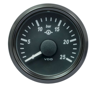 VDO SingleViu Gear Oil Pressure  Gauge 25Bar